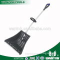 2016 Plastic snow shovel / Plastic snow pusher with telescoping steel handle and overmolding grip